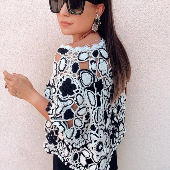 Zara Tops Zara Crocheted Pompom Sweater Poshmark